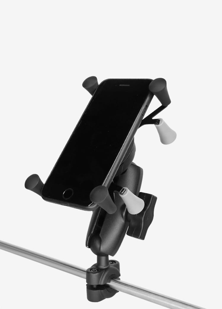 Strg Phone Holder with Composite Double Socket Arm(Medium) Compatible with RAM B Size 1" Ball Components, All Phones Motorcycle Bike Handlebar Phone Mount