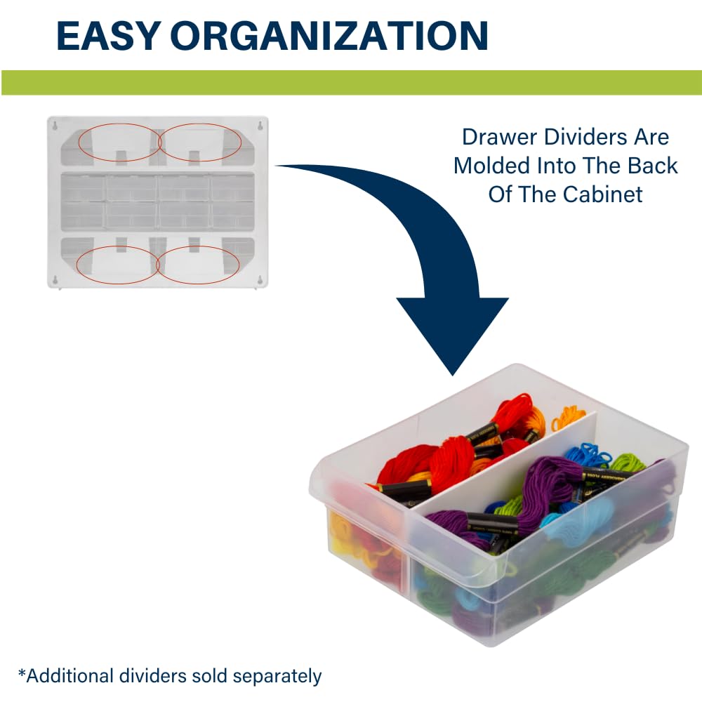 Akro-Mils 24-Drawer Plastic Drawer Storage Cabinet for Garage Organization, Bead Organizer, Building Bricks Storage, Teacher Toolbox, Makeup Organizer, 20-Inch W x 6-Inch D x 16-Inch H, 10124 White