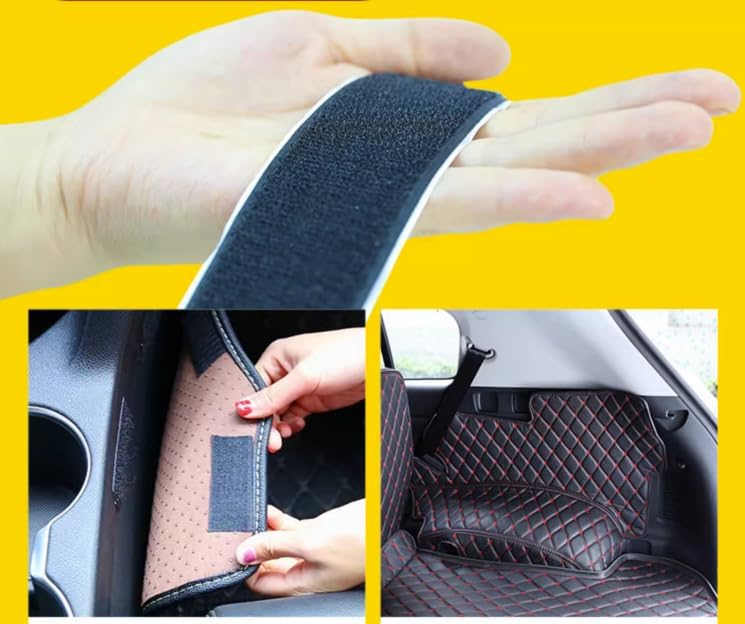 Customized Personalized Car Mats - All Weather Men's and Women's Floor mats Suitable for 99% of vehiclesPads Protection Non-Slip Leather Floor Liners (Black Stitching)