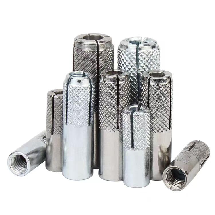 Wensilon(20 pcs) 1/4"-20 Premium Stainless Steel Drop in Anchors Assortment, Knurled Drop-in-Anchor for Solid Concrete, Internal Forced Expansion Screw Bolts