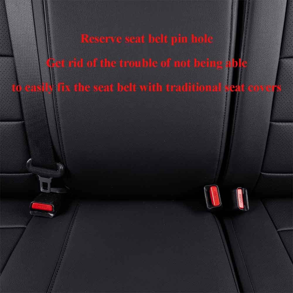 EKR Custom Fit Tacoma Rear Car Seat Covers for Select Toyota Tacoma 2016 2017 2018 2019 2020 2021 2022 2023 Double Cab/Crew Cab - Second Row Only,Leather (Black)