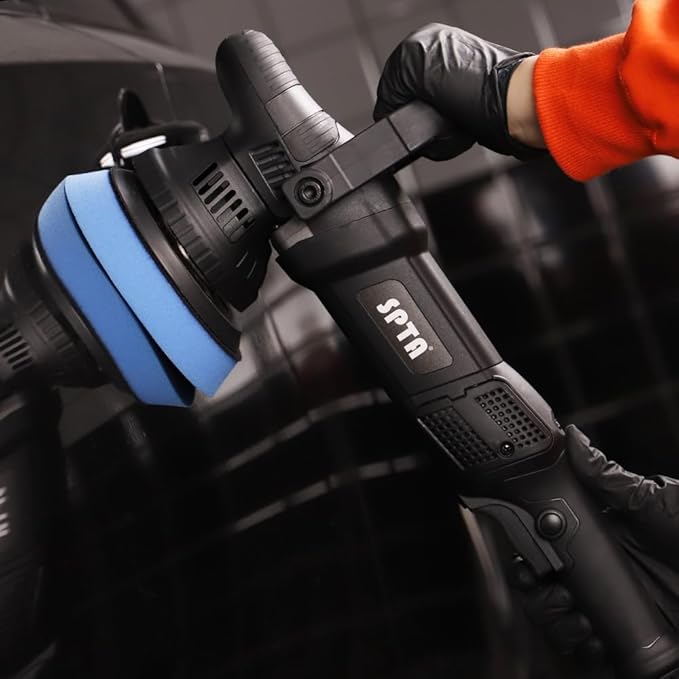 Buffer Polisher, SPTA 5-Inch 125mm Dual Action Random Orbital Car Polisher,Car Detailing Kit, 4Pcs 5inch & 4Pcs 6Inch Polishing Pad,Packing Bag for Car Polishing and Waxing--DAPSET-US