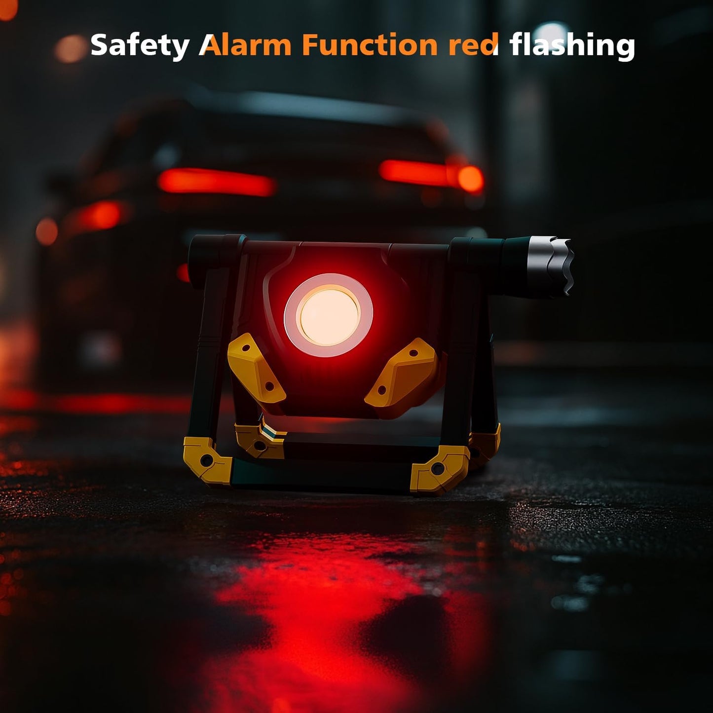 Samyoung 2 Pack Magnetic 2500 LM LED Work Light, 10 Hours Long Lasting 360°Rotating 7000K Warm Rechargeable Work Light Folding Waterproof for Job Site Car Inspection Camping Emergency