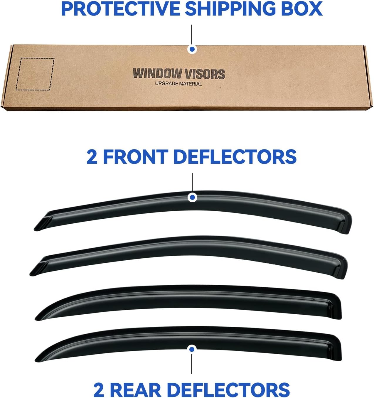 Window Visors Rain Guards Shield for 2005-2010 Chevy Cobalt, Out-Channel Window Vent Wind Deflectors Visors Shades for 05-10 Cobalt