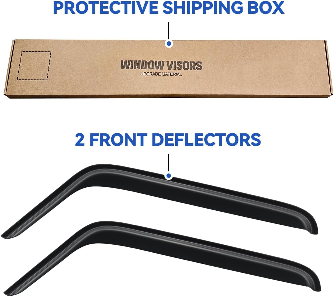 Window Visors Rain Guards for 2007-2018 Jeep Wrangler 2-Door, Out-Channel Window Vent Wind Deflectors Visors Shades for 07-18 Wrangler JK (2-Door ONLY)