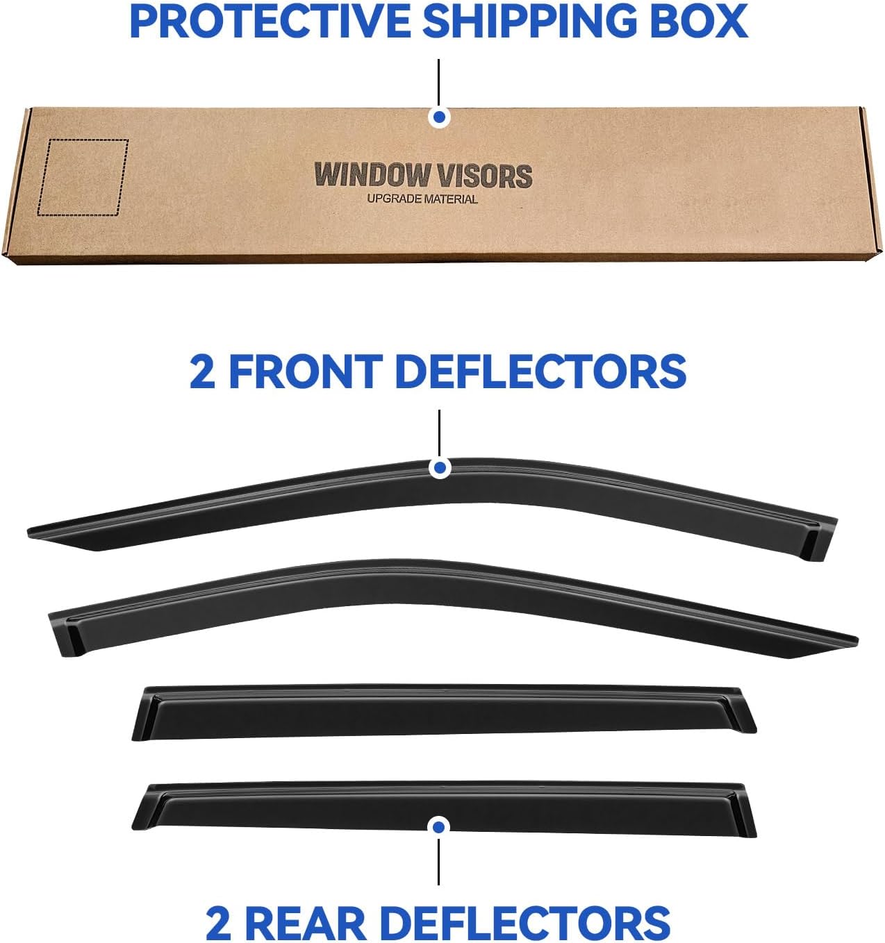 Window Visors Rain Guards for 2017-2025 Jeep Compass, Out-Channel Window Vent Wind Deflectors Visors Shades for 17-25 Compass