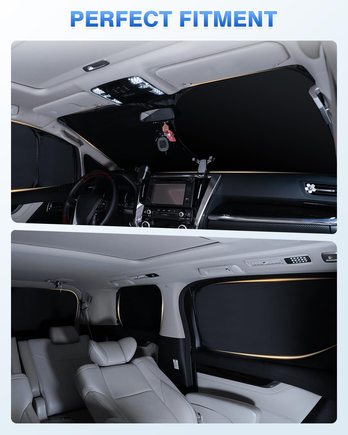 Sunshades for Chevrolet/Chevy Tahoe 2015-2020 Accessories Windshield Sun Shade Side Rear Window Shade Cover Sun Visor Shield Privacy Protection Keep Vehicle Cool Black 8PCS