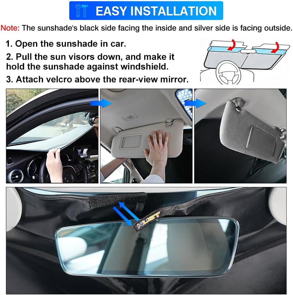 KUST Windshield Sun Shade for Honda Fit 2015-2020 Sunshade Foldable Window Sun Visor Protector Blocks UV Rays Keep Your Car Cooler