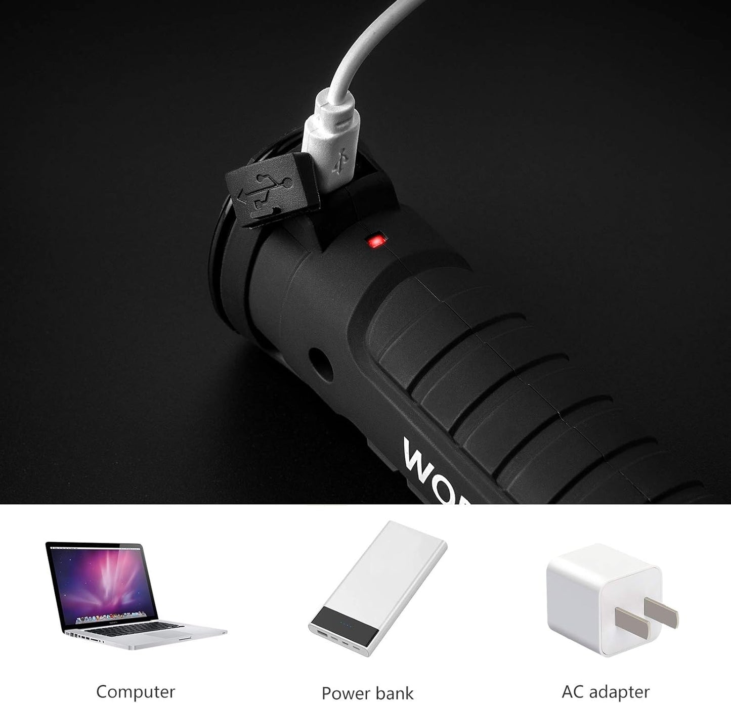 Gifts for Men 3Pack LED Flashlight, Rechargeable Work Lights with Magnetic Base Hook 360°Rotate and 5 Modes Bright LED Flashlight Inspection Light for Car Repair, Grill and Outdoor Use