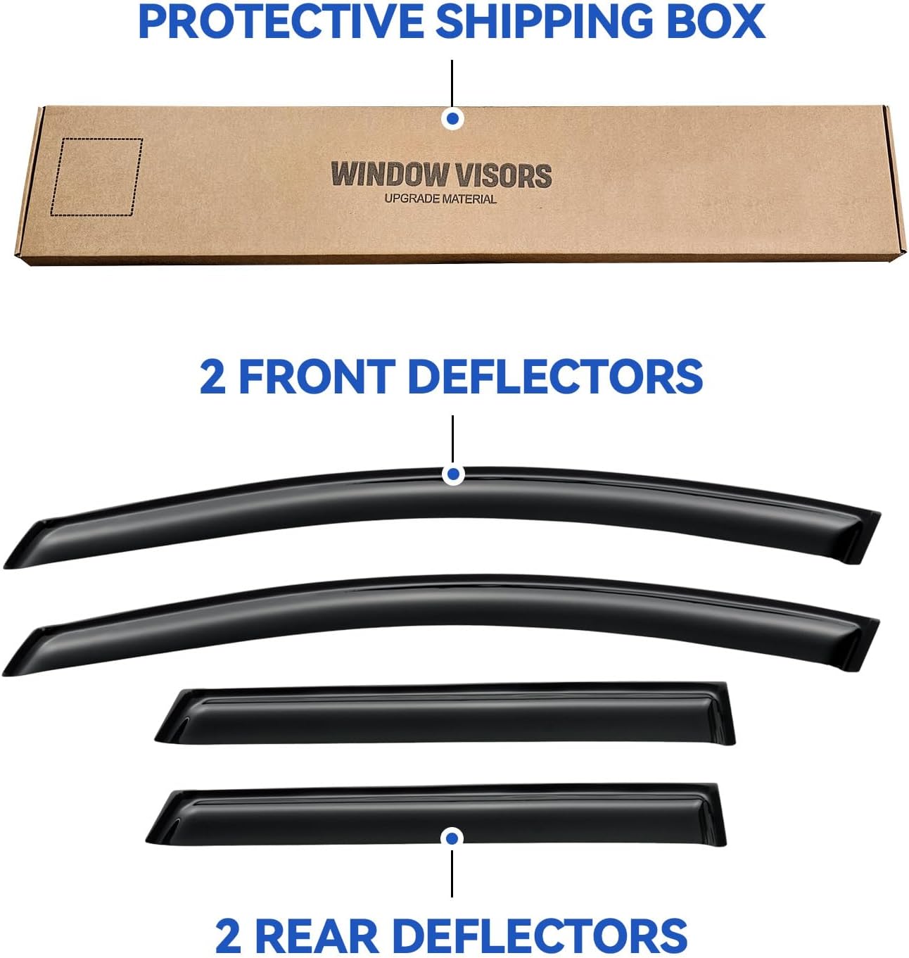 Window Visors Rain Guards Shield for 2009-2014 Nissan Murano, Out-Channel Window Vent Wind Deflectors Visors Shades for 09-14 Murano