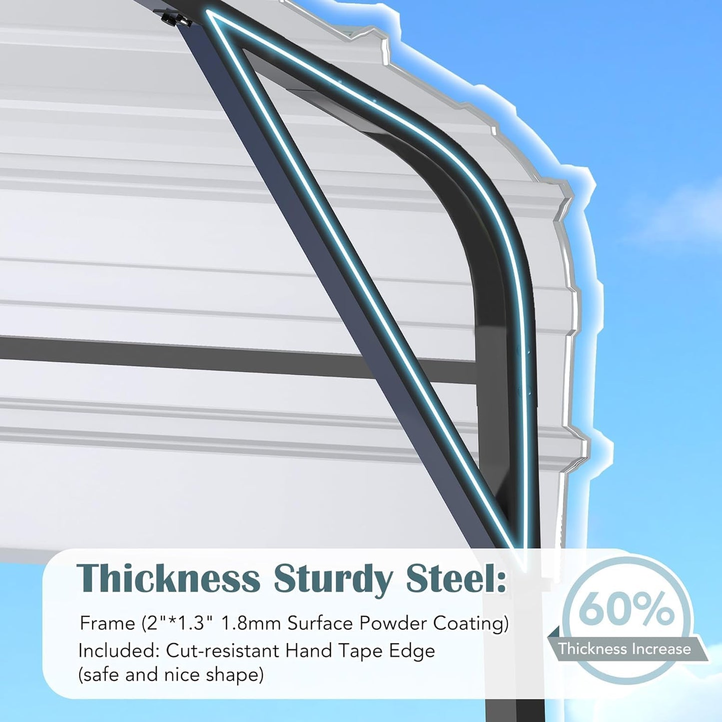 10'x20'x10' Heavy Duty Metal Carport, Steel Carports with Galvanized Steel Frame and Roof, Metal Carport Shelter for Boats, SUVs and Trucks