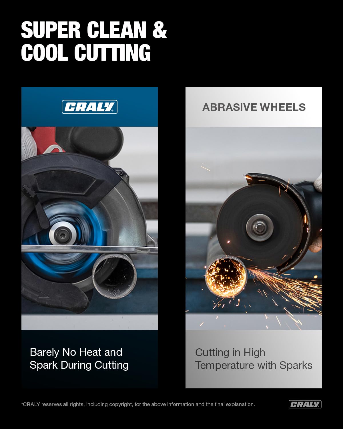 CRALY 6-1/2 Inch 48 Teeth Steel and Ferrous Metal Cutting Circular Saw Blade, 5/8 Inch Arbor, Thin Kerf, Professional Carbide Tipped Blade for Angle Iron, Threaded Rod, EMT Conduit(C0648MC)