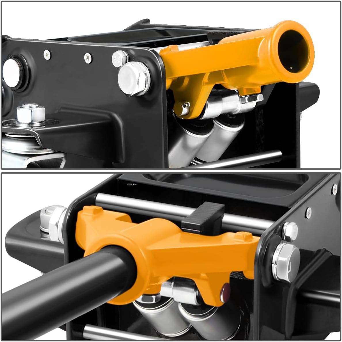 DNA MOTORING Low Profile Hydraulic Trolley Service/Floor Jack, 3 Ton (6000 lbs) Capacity Heavy Duty Hydraulic Car Jack, Lifting Range 3"-20", Orange, TOOLS-00475-OG