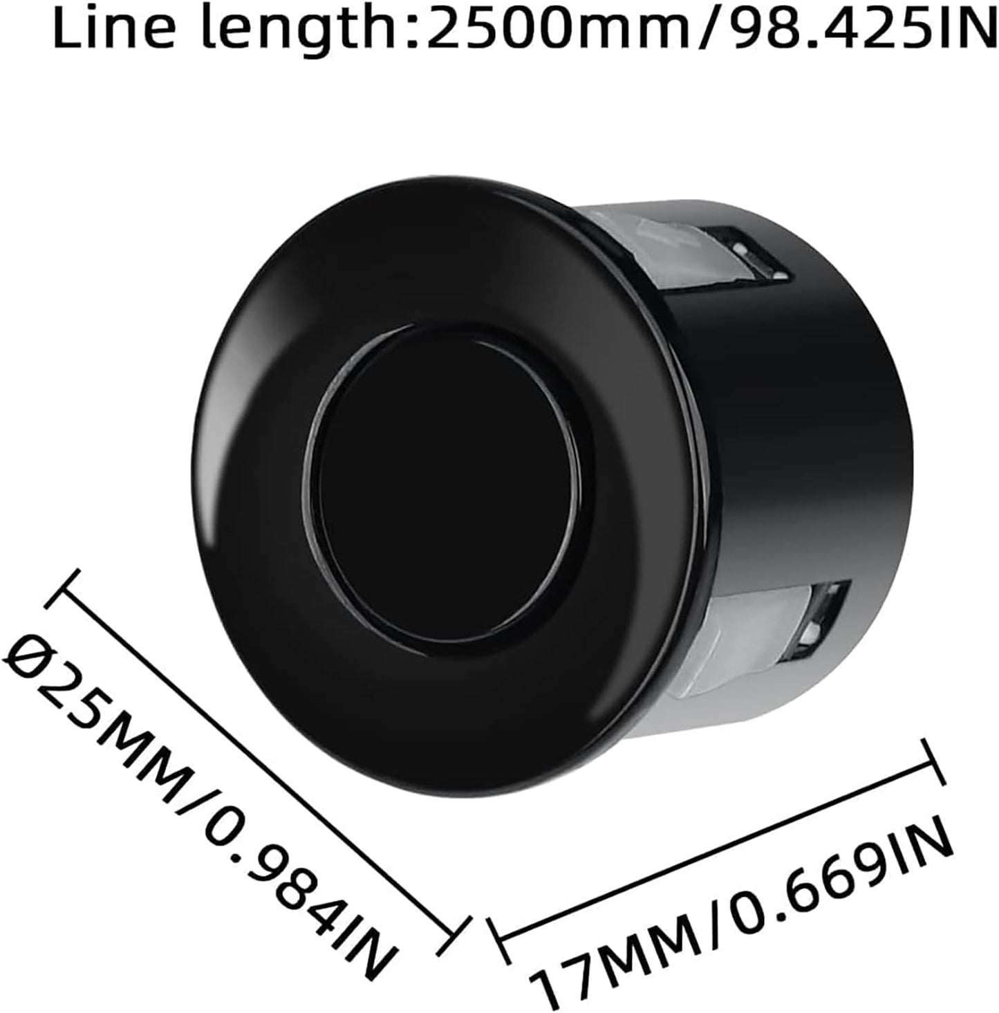 Parking Sensor Kit Backup Sensor Kit Reverse Sensor for Car 16 Color Options for Probes Adjustable Alarm Volume Professional Sensore de Reversa para Carro Safe Driving Assistant(Black)