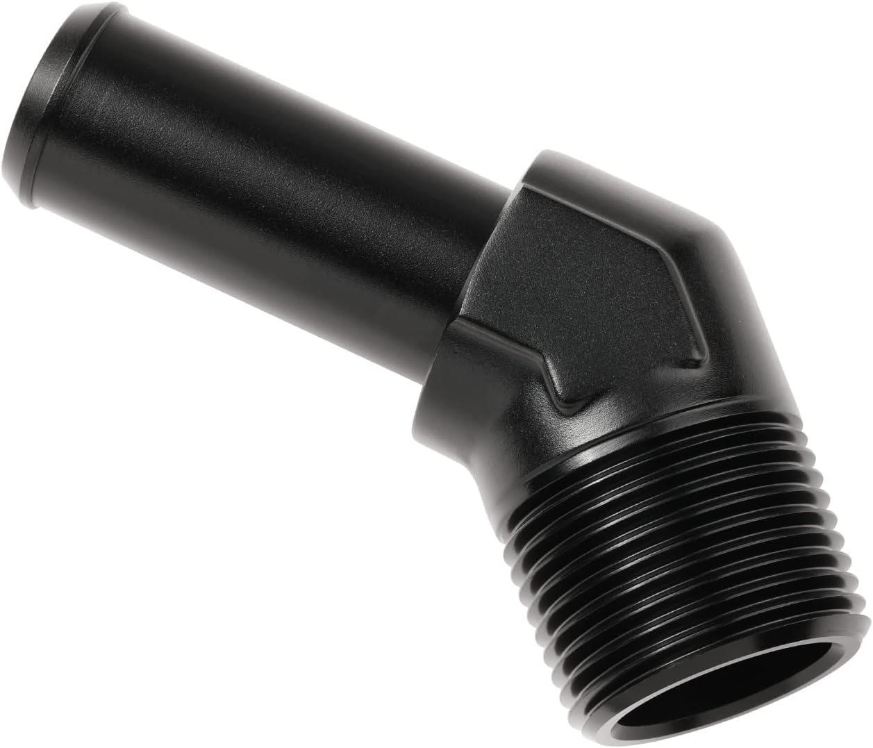 3/4 NPT Male to 3/4" Hose Barb Fitting Adapter 45 Degree Elbow Aluminum Black