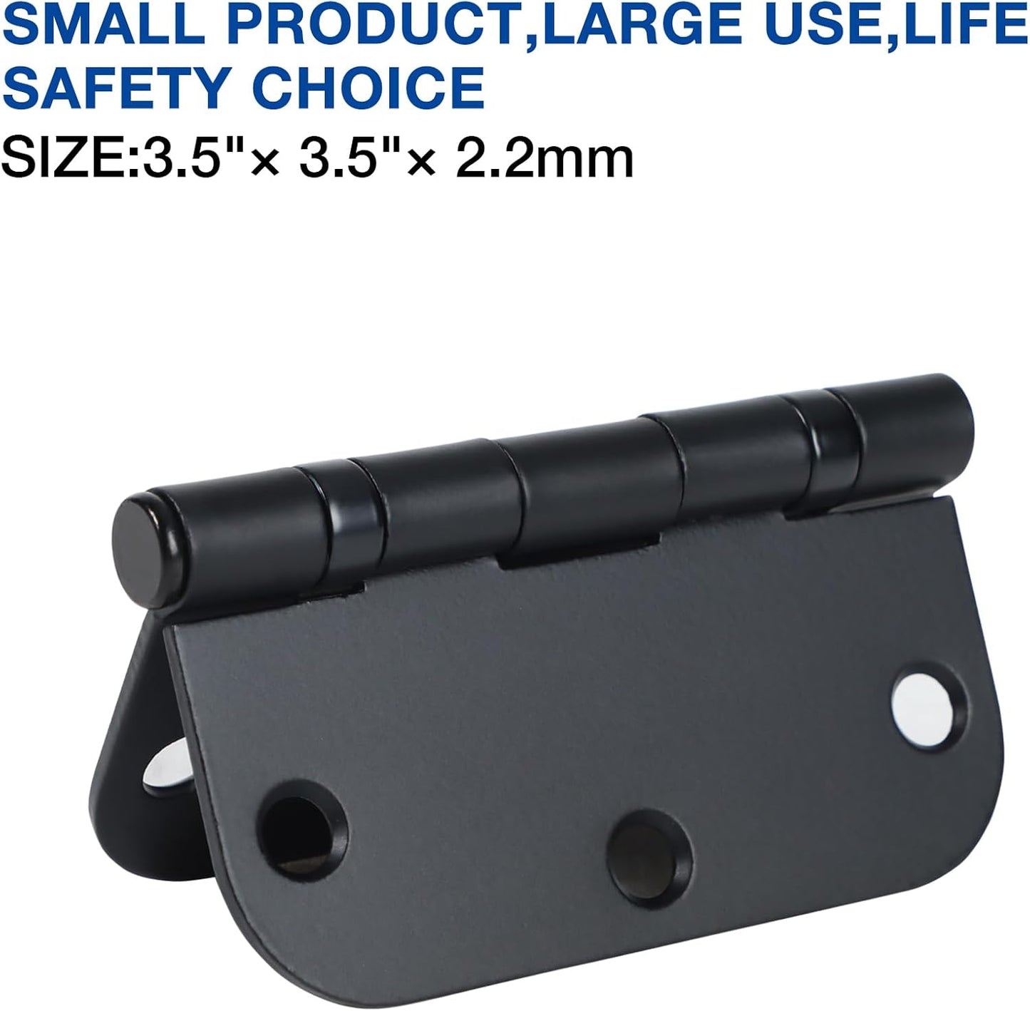 42 Pack Ball Bearing Door Hinges Matte Black 3.5 Inch 5/8"Radius Round Anti Squeak Interior 3-1/2"Flat Iron Bifold Standard Office Bedroom Indoor for Doors 3 ½" Hardware Control Home Decor Essentials