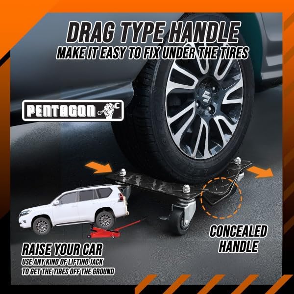 5052 Pentagon Tool | Premium 2-Pack | Car Tire Dolly - Tire Skates