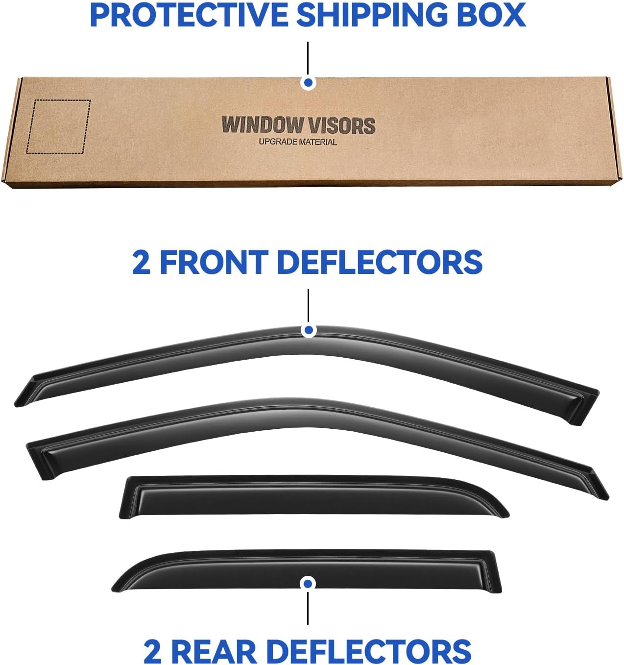Window Visors Rain Guards for 2002 2003 2004 2005 2006 Honda CRV, Out-Channel Window Vent Wind Deflectors Visors Shades for 02 03 04 05 06 CR-V