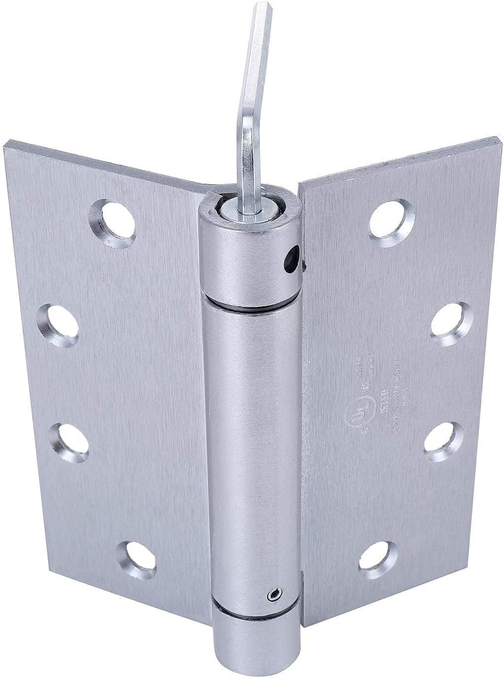 2 Pack - 4.5"x4" Brushed Satin Chrome Finish Self Closing Reversible Door Hinge - Heavy Duty Commercial Spring Door Hinge - UL Listed with Complete Installation Hardware