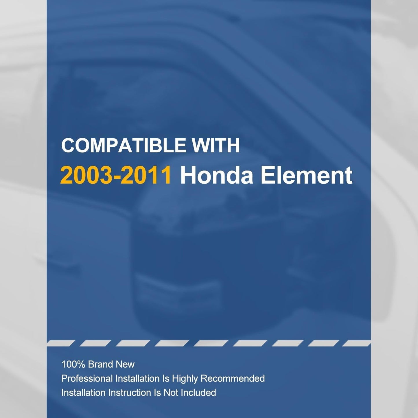 Auto Dynasty 4Pcs Carbon Fiber Pattern Window Visors Compatible with 2003-2011 Honda Element, Tape-On Front & Rear Window Deflectors, Glossy Dark Smoke