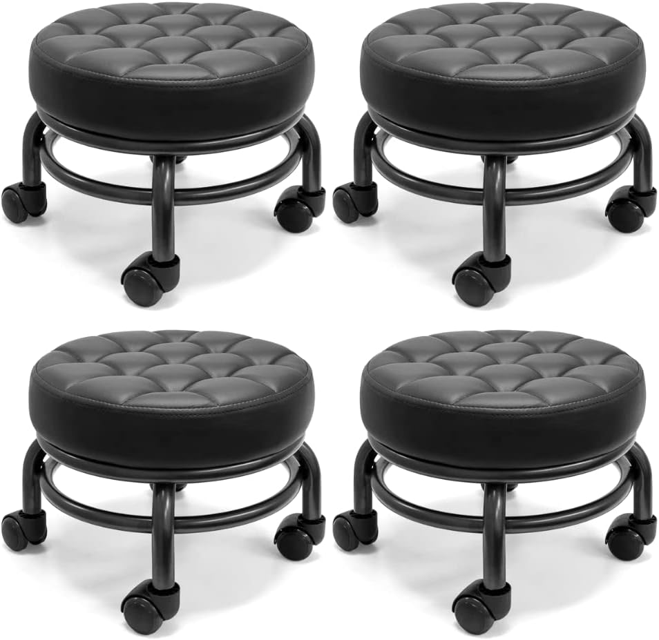 A&A Rolling/Scoot Stool | Comfortable | Heavy-Duty/Sturdy | 360 Degree Rotating | Low to Ground Acubest (4)