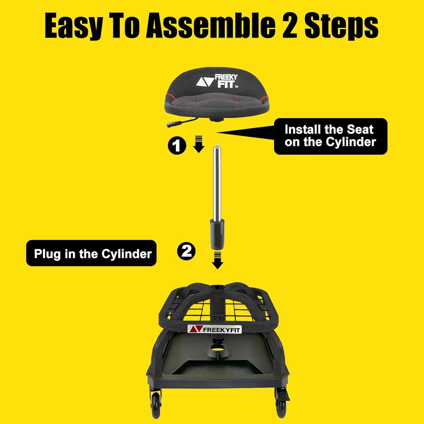 Rolling Shop Stool with Wheels, Garage Work Mechanic Stool with Backrest, Roller Mechanic Chair, Adjustable Height, 360° Swivel, Tool Tray Storage, 330 LBS Capacity, Heavy Duty, Black