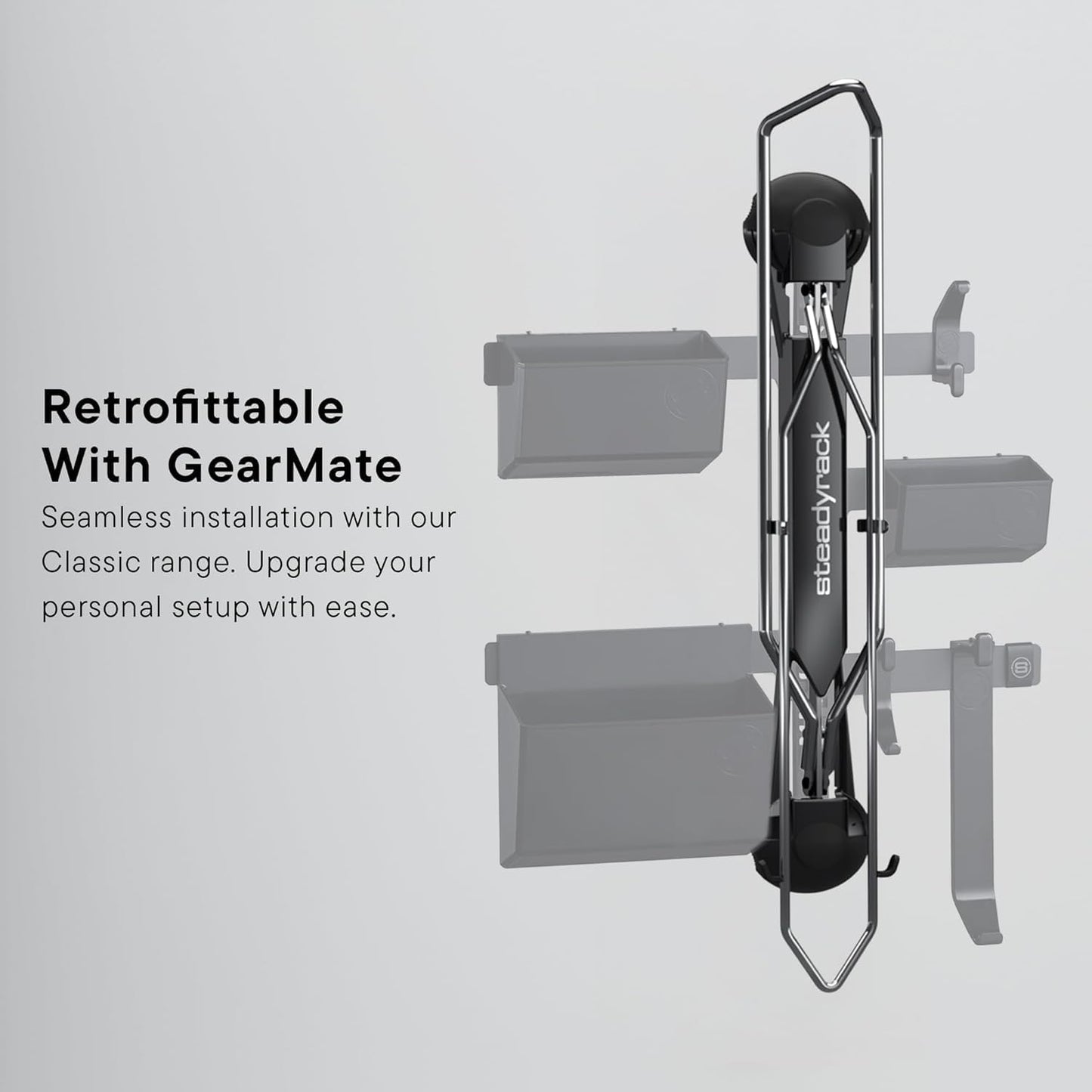 Steadyrack Bike Rack for Mountain Bikes - The Original Wall Mounted Vertical Bike Storage - Fits Wide Tires - Space Saving Pivot Design - Heavy-Duty Steel Rack for Indoor Garage, Apartment or Home Use