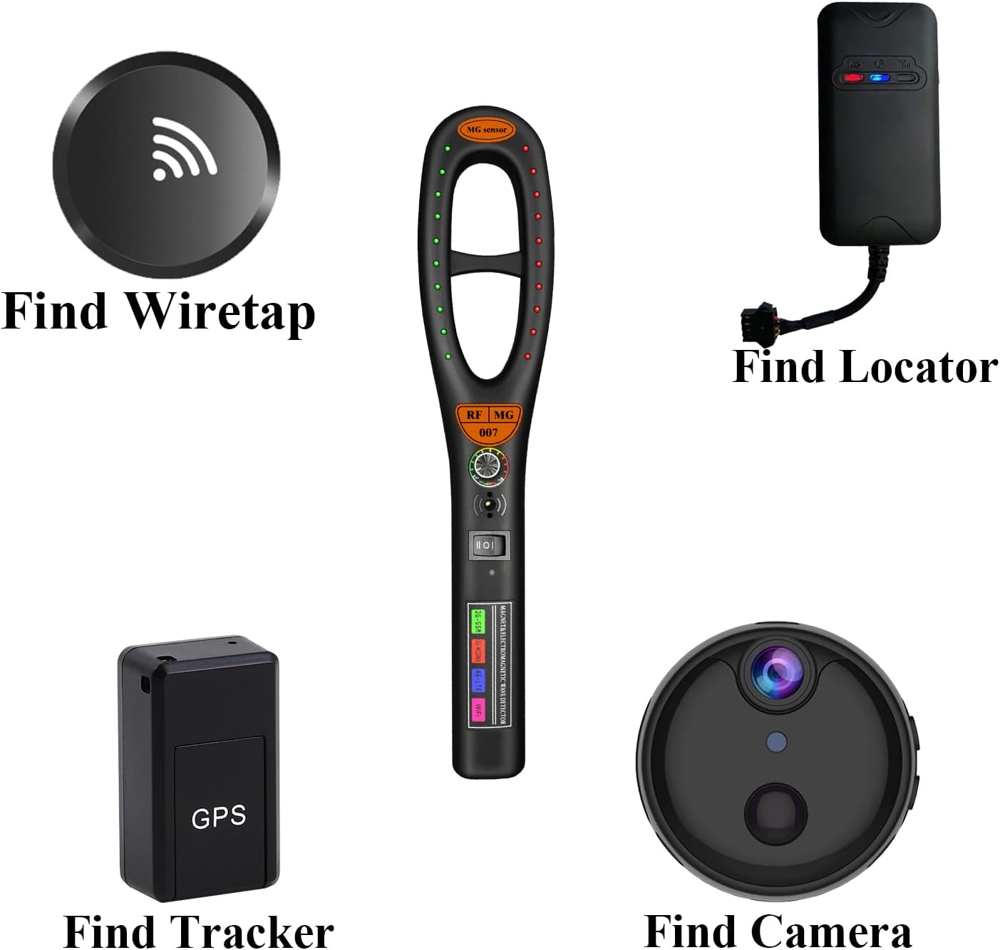 Camera Detectors, Listening Device Scanner Comprehensive Detection for Cameras, Magnetic & Bug Devices for Car, Hotel, Meeting, Travel