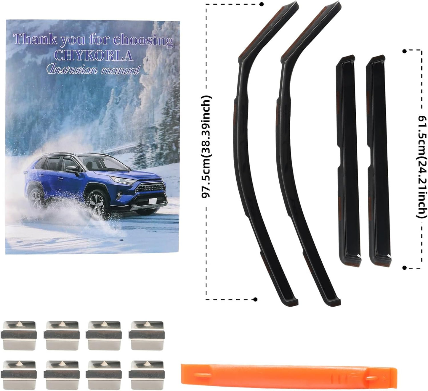 in Channel Rain Guards Fit for 2015-2020 Chevy Tahoe/GMC Yukon/Cadillac Escalade, Durable Window Wind Deflectors, Vent Window Visors Shades Shield, 4PCS