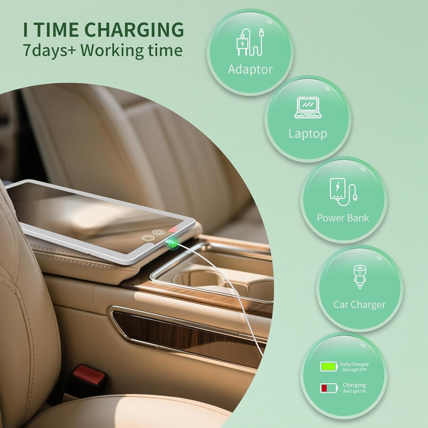 2 Pcs Car Sun Visor Vanity Mirror,Dimmable Rear View Visor Makeup Mirror with 3 Light Modes,White