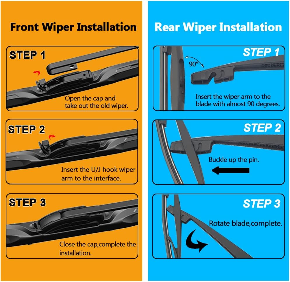 AUTOBOO 26"+17" Windshield Wipers with 14" Rear Wiper Blade Replacement for 2014-2018 Subaru Forester Outback Legacy-Original Factory Quality (Pack of 3)