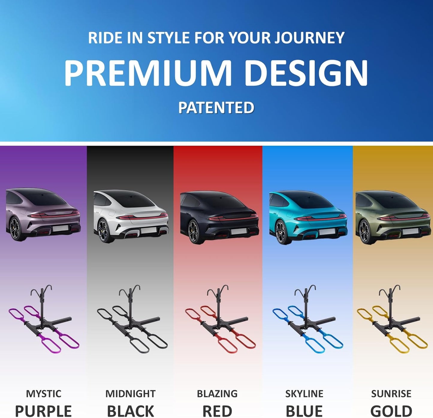 Trailer Hitch Bike Rack for Car 2 Bikes, E Bike Carrier Hitch Mount 2 Bike, Fat-Tire Ebike Rack for Tow Hitch, Fits 2" Inch Receiver for SUV Truck Rv Van (2 Bike - 200 Lbs Cap - Red)