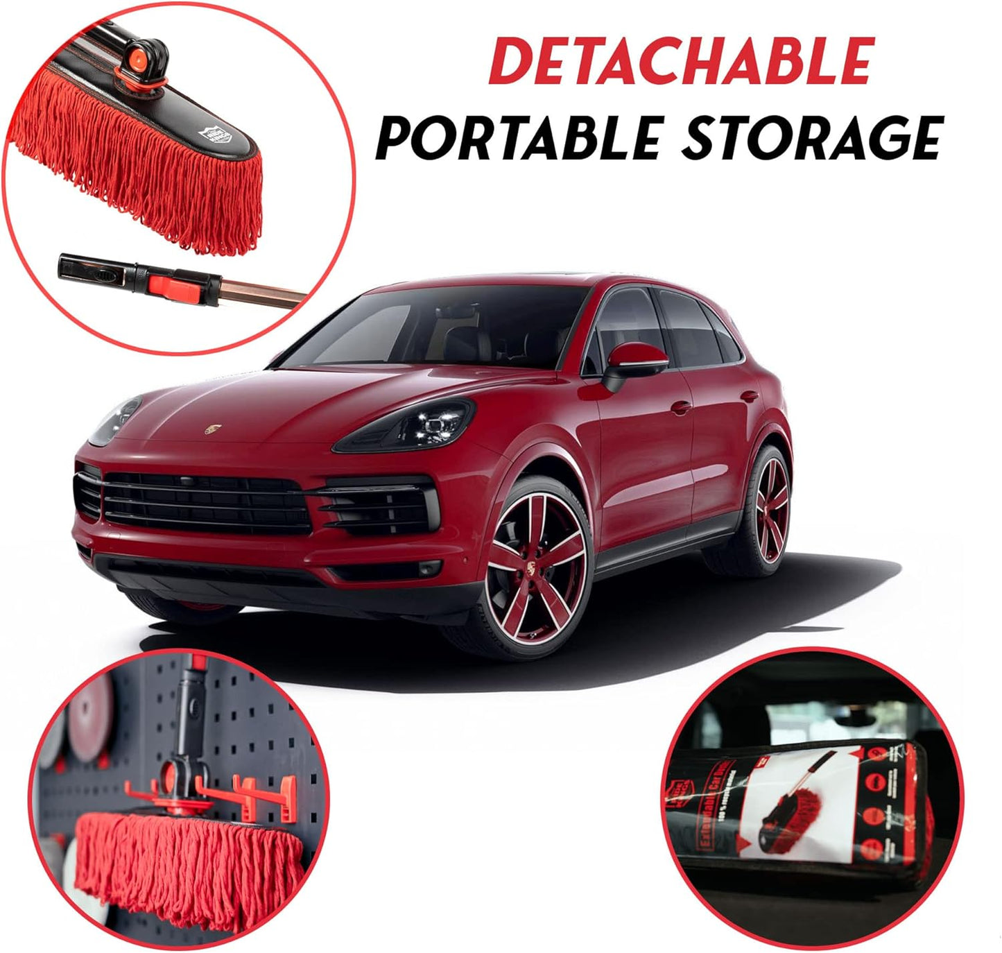 Car Duster Exterior Scratch Free,Soft Car Brush Kit for Car,Truck,SUV,RV and Motorcycle,Wax Cotton Hair With Extendable Handle,Duster for car Cleaning,Dust Pollen Removing,No Lint…