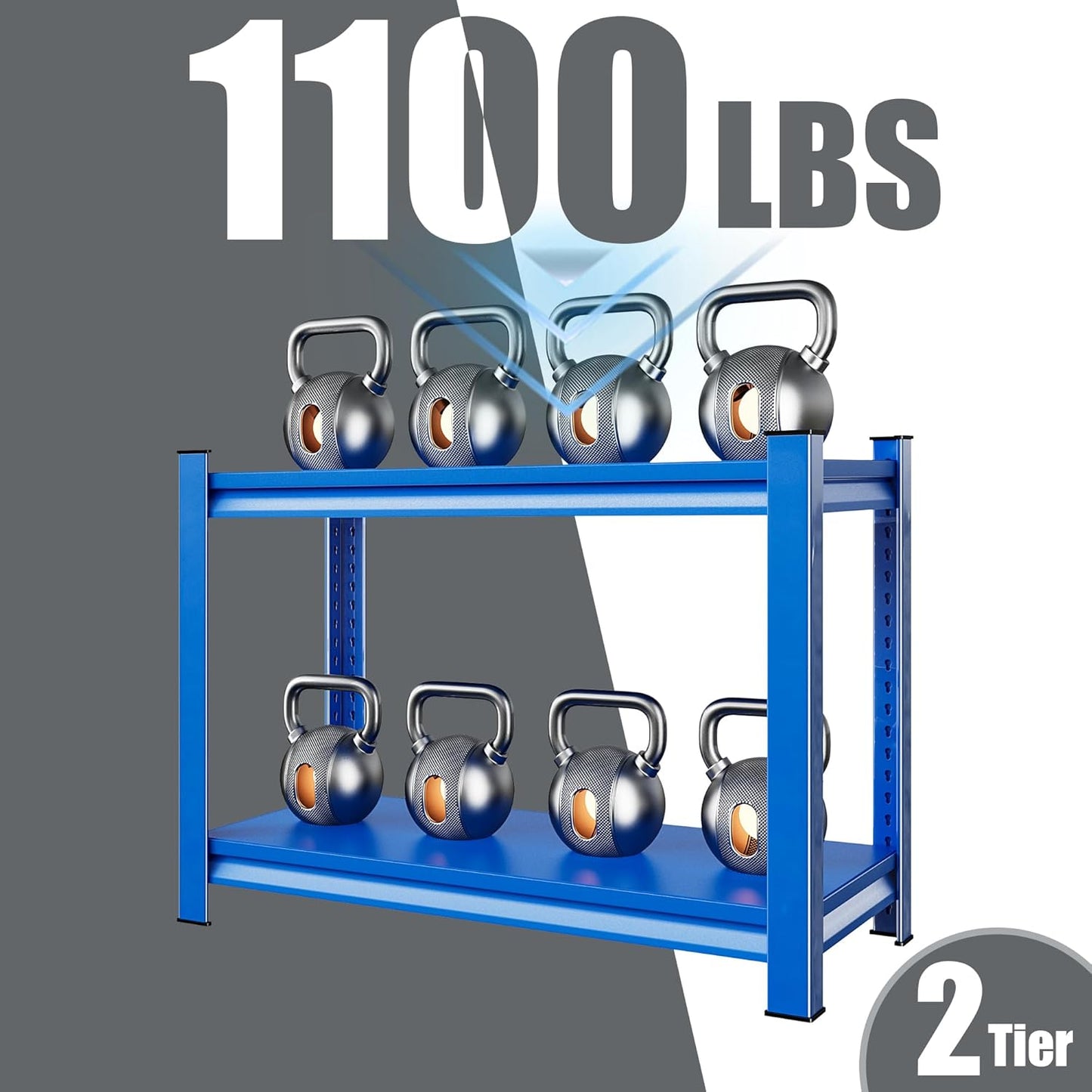 Garage Shelving Heavy Duty,Large Loads Adjustable Garage Storage Shelves, Metal Storage Racks and Shelving Units, Utility Rack Shelves,48”W x 18”D x 39”H,Blue