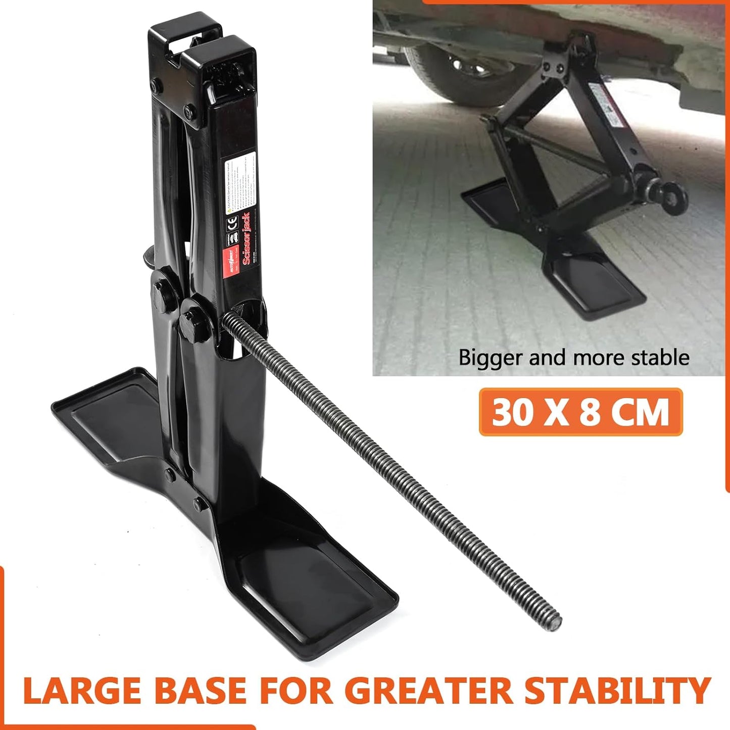 Car Jack Kit Scissor Jack for Car-2Ton(4409lbs),Portable Jack Tire Change Kit Deal for SUV Auto with Crank Handle,Heavy Duty Steel,Black