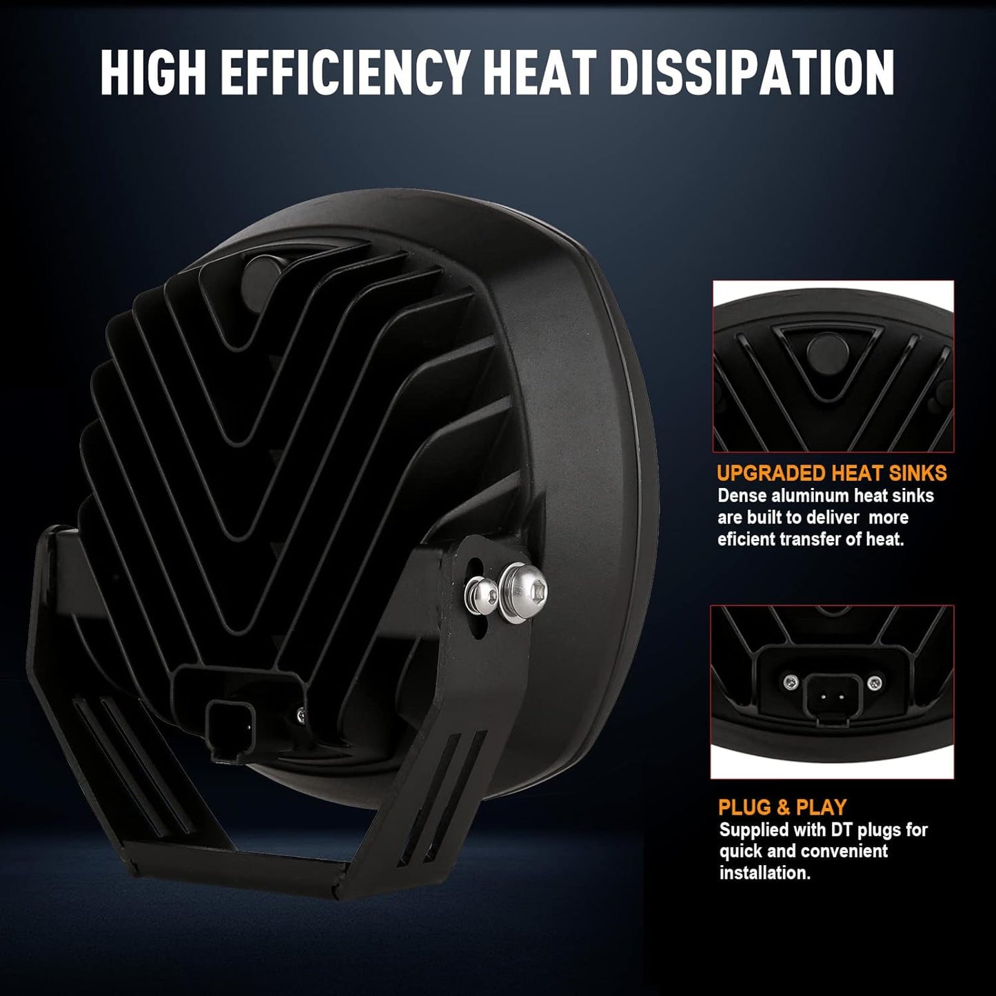 BIGLION.X 7Inch Round LED Offroad Lights 2PCS 210W 32000LM Super Bright LED Off Road Lights Driving Lights Round Waterproof IP68 IP69K 12V 24V for Pickup Trucks SUV ATV UTV 4x4