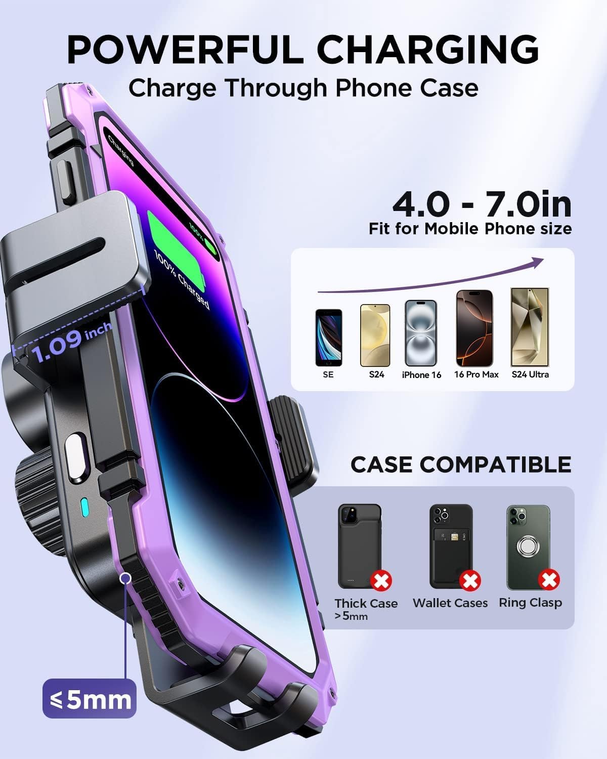 JOYROOM Wireless Car Charger,15W Qi Fast Charging Car Charger Phone Holder Mount, Auto-Clamping Alignment Windshield Dashboard Air Vent Cell Phone Holder for iPhone 16 Pro Max/15 Pro,Samsung S24/S23