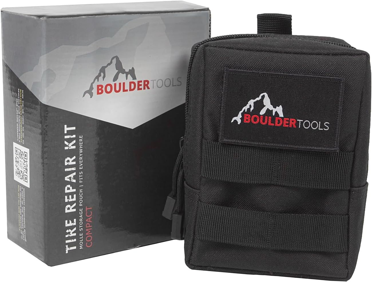 Boulder Tools - Compact Tire Repair kit with Molle Storage Pouch. Heavy Duty Universal Tire Plug Kit, Easily Stores Inside Your UTV, ATV, Truck, Motorcycle, Overlanding Gear or RV