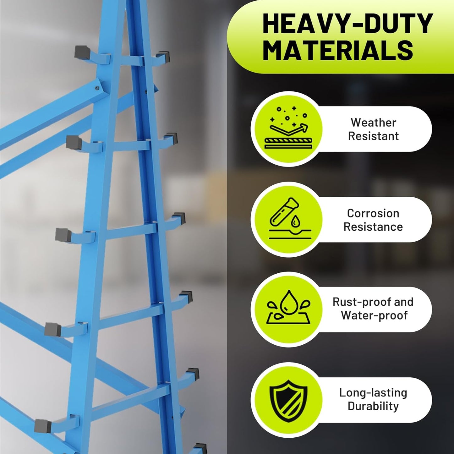 Horizontal Lumber Storage Rack, Heavy Duty 2000 LBS, 60” W x 66” H x 40” D, 7-Tier Metal Garage Shelf with Adjustable Arms for Wood, Pipes, and Building Materials