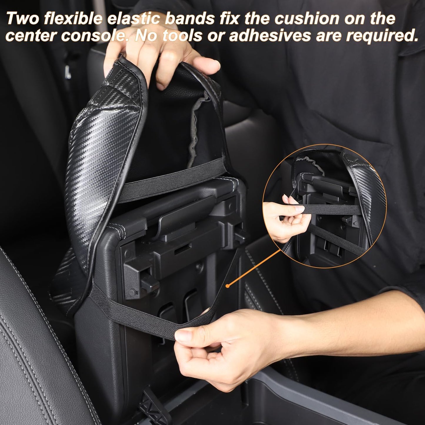 Car Armrest Box Cover Protector Compatible with Ineos Grenadier 2020-2024 Center Console Lid Protector Cover Original Customized Armrest Cover (Carbon Fiber Texture)