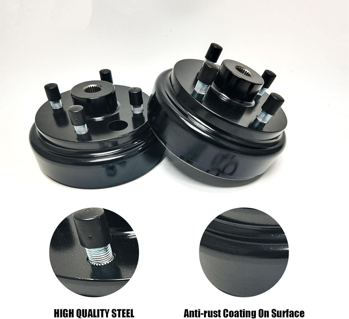 Golf Cart Brake Drum Assembly Kit Compatible with EZGO TXT 1982-up Electric and 1982-1993 2-Cycle Gas Style, Rear Brake Hub with 24 Splines Replaces 19186G1P - 2 Pack