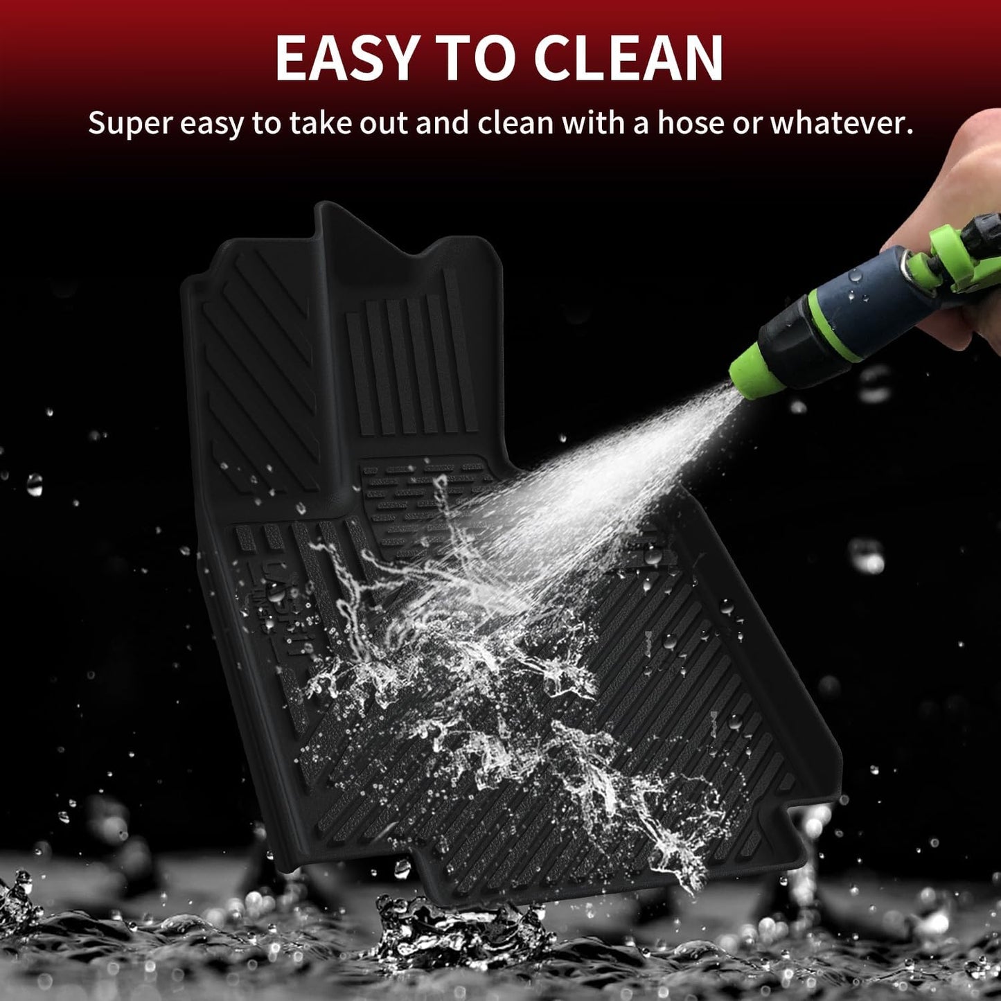 LASFIT Premium Extra Thick Floor Mats for Tesla Cybertruck 2023 2024 2025 All Weather TPE Custom Fit Pickup Interior Accessories Front Rear Car Liner 1st & 2nd Rows Set, Black