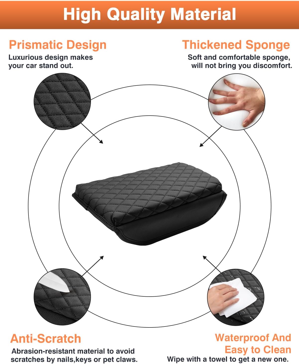 Shademax Custom for 2026 2025 Kia K4 Center Console Cover, Armrest Cover for K4 EX/LX/GT-Line/GT-Line Turbo Arm Rest Cushion Pad K4 Accessories 2025 Leather Middle Console Cover Armrest Box Protector