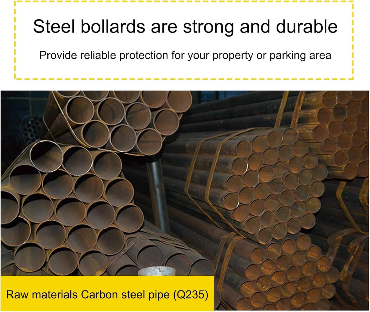 Safety Bollard Post, Spring Parking Post with Warning Stripes, Driveway Garage Security Post Barrier, Traffic Barricade Cones, for Indoor and Outdoor Parking(Yellow (4PCS))