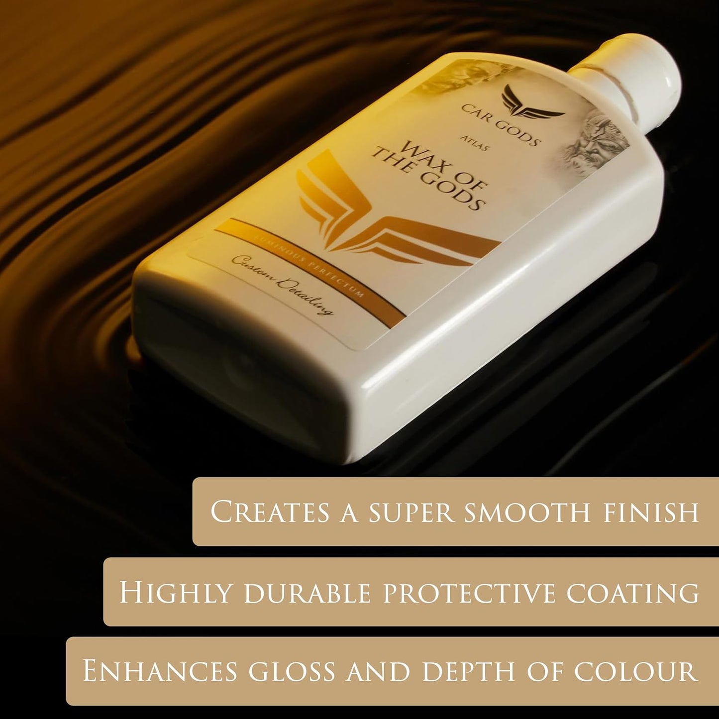 Car Gods Carnauba Wax Ultimum Perfectum, 17fl Oz - High Gloss Vehicle Shine Removes Minor Surface Defects Super Smooth Finish Hydrophobic Protection Beading Water Repelling Dirt Easy Use