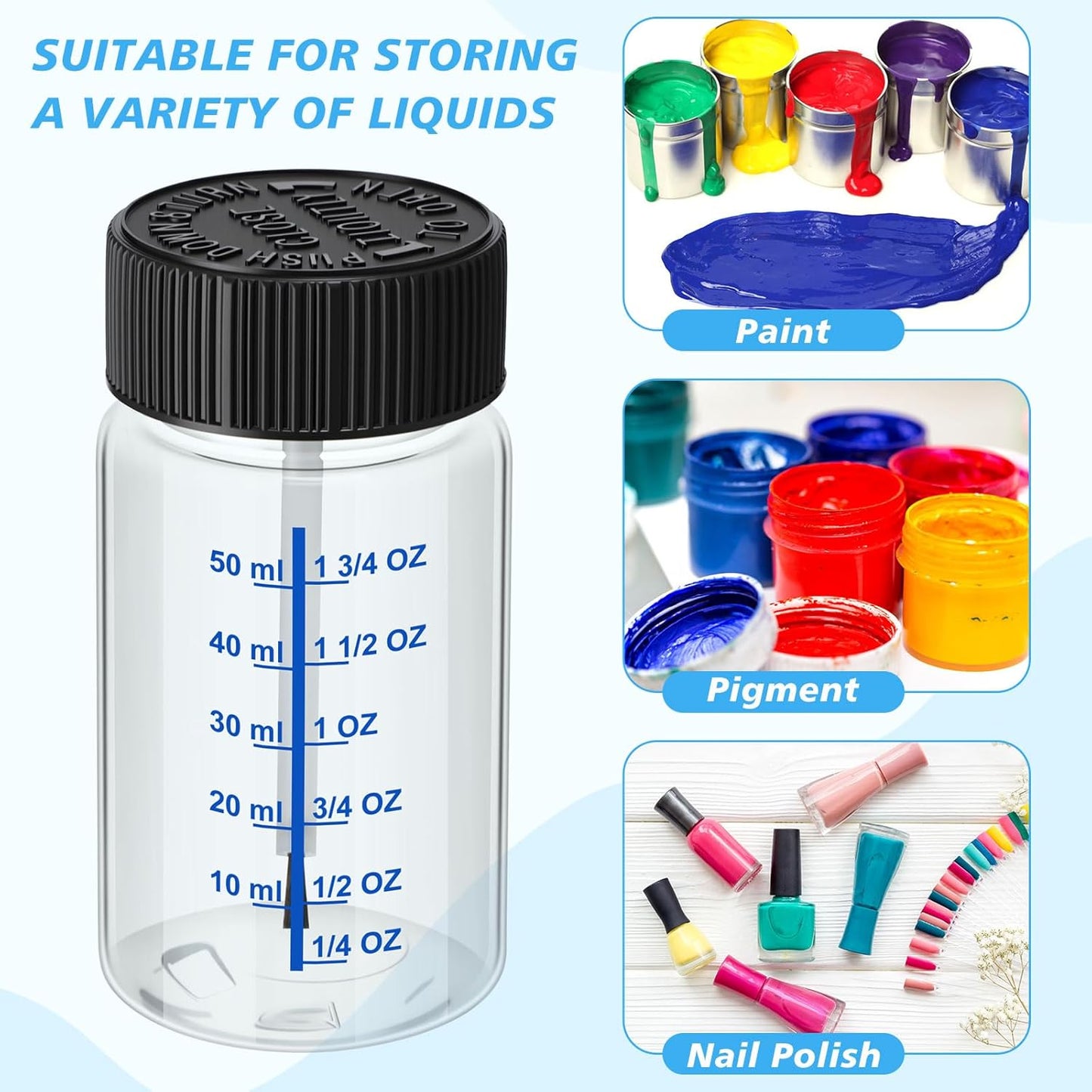 Mumufy 60 Pcs Touch up Paint Bottles with Brush and Lid Empty Touch up Bottle with Mixing Balls 2 oz Fluid Capacity Leftover Paint Container for Car Scratches Repair (Clear)