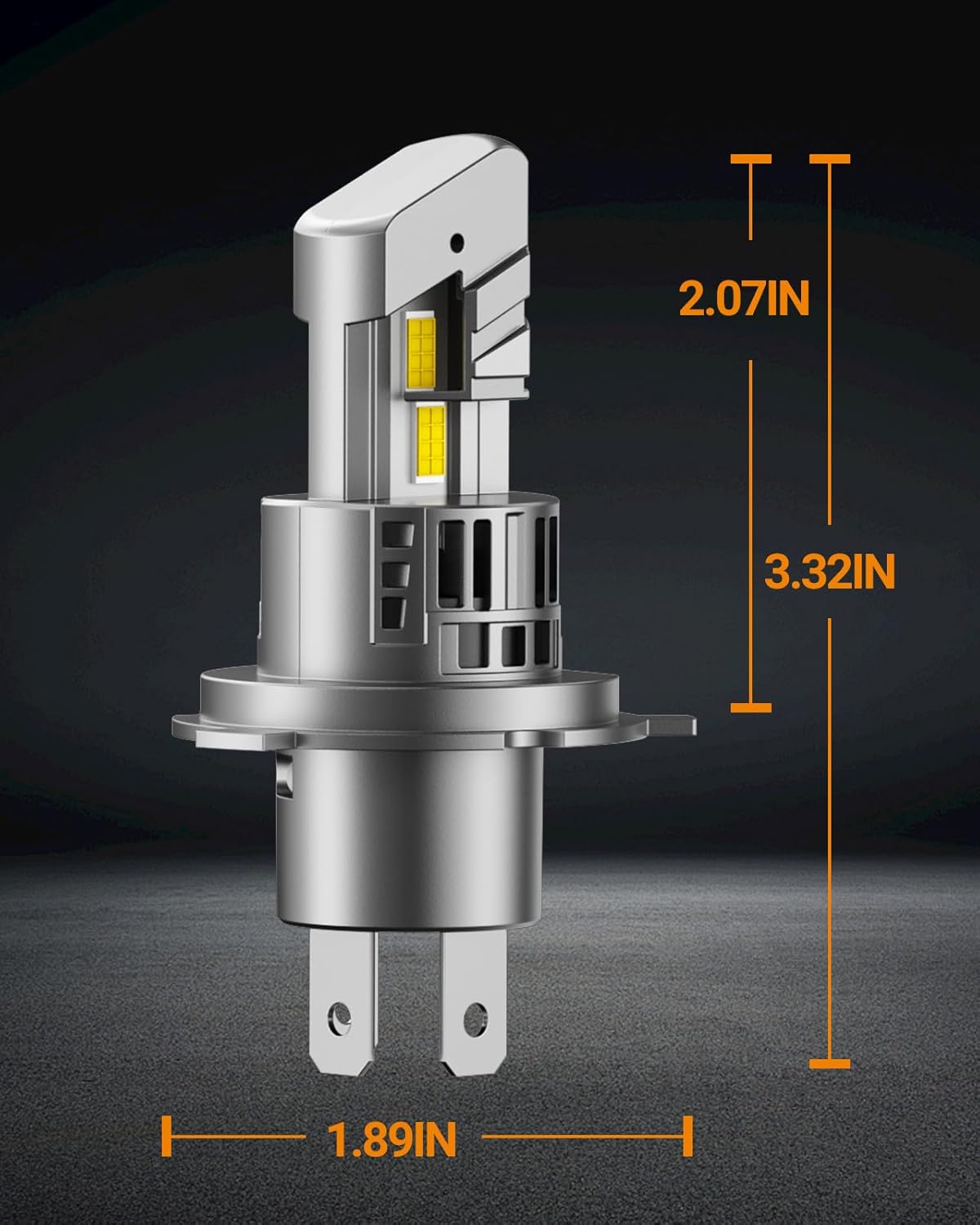 SEALIGHT H4 9003 HB2 Fog Bulbs, 30000LM 6500K Cool White, 1:1 Mini Size, H4 Bulb with 13000RPM Cooling Fan, 3 Mins Plug-N-Play, Non-Polarity, Pack of 2