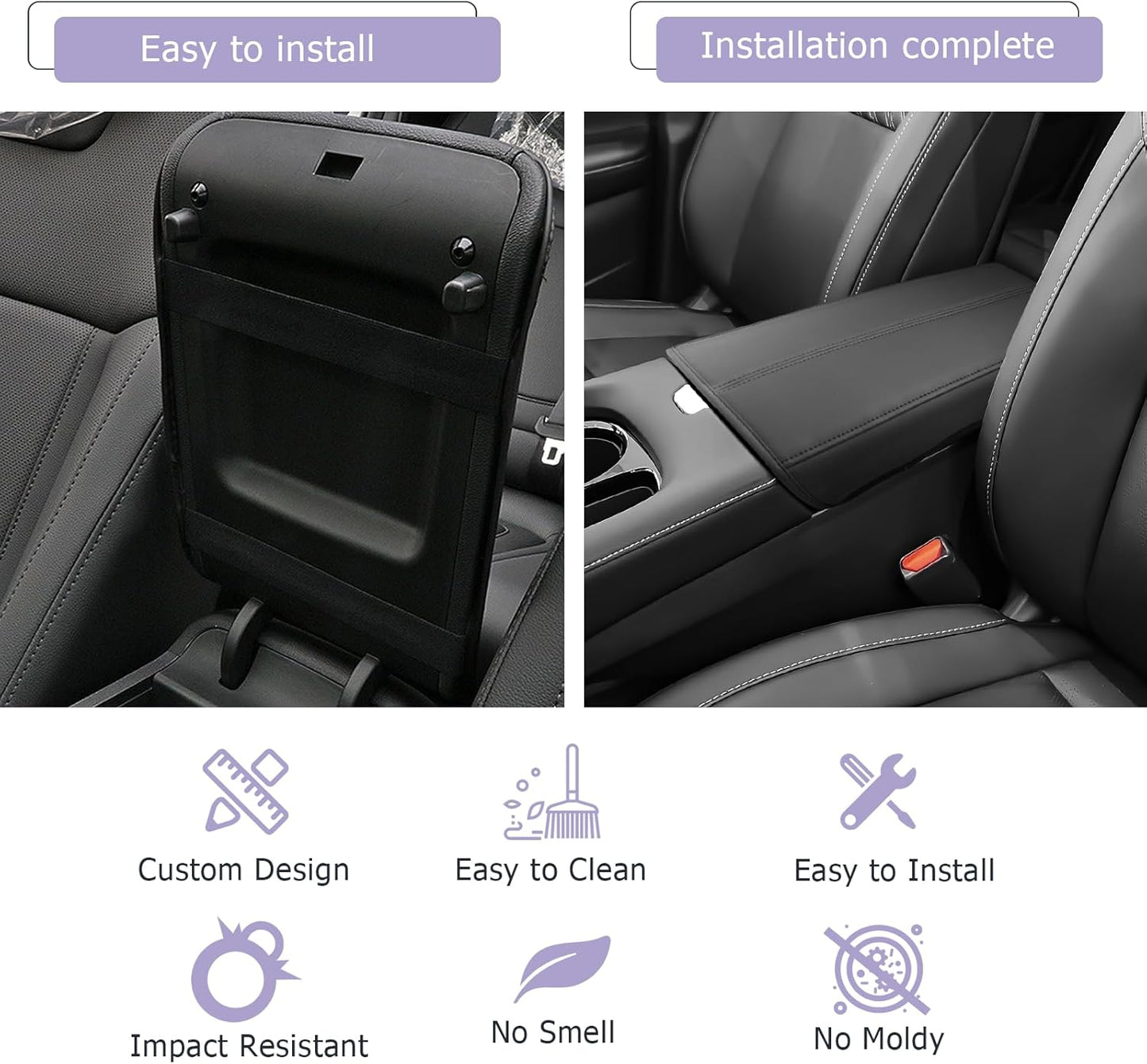 LUWU 2025 Murano Center Console Cover Compatible with 2025 Nissan Murano Accessories 2025 Murano SL/SV/Platinum Armrest Cover Center Console Pad Armrest Console Cover (Thin Black)