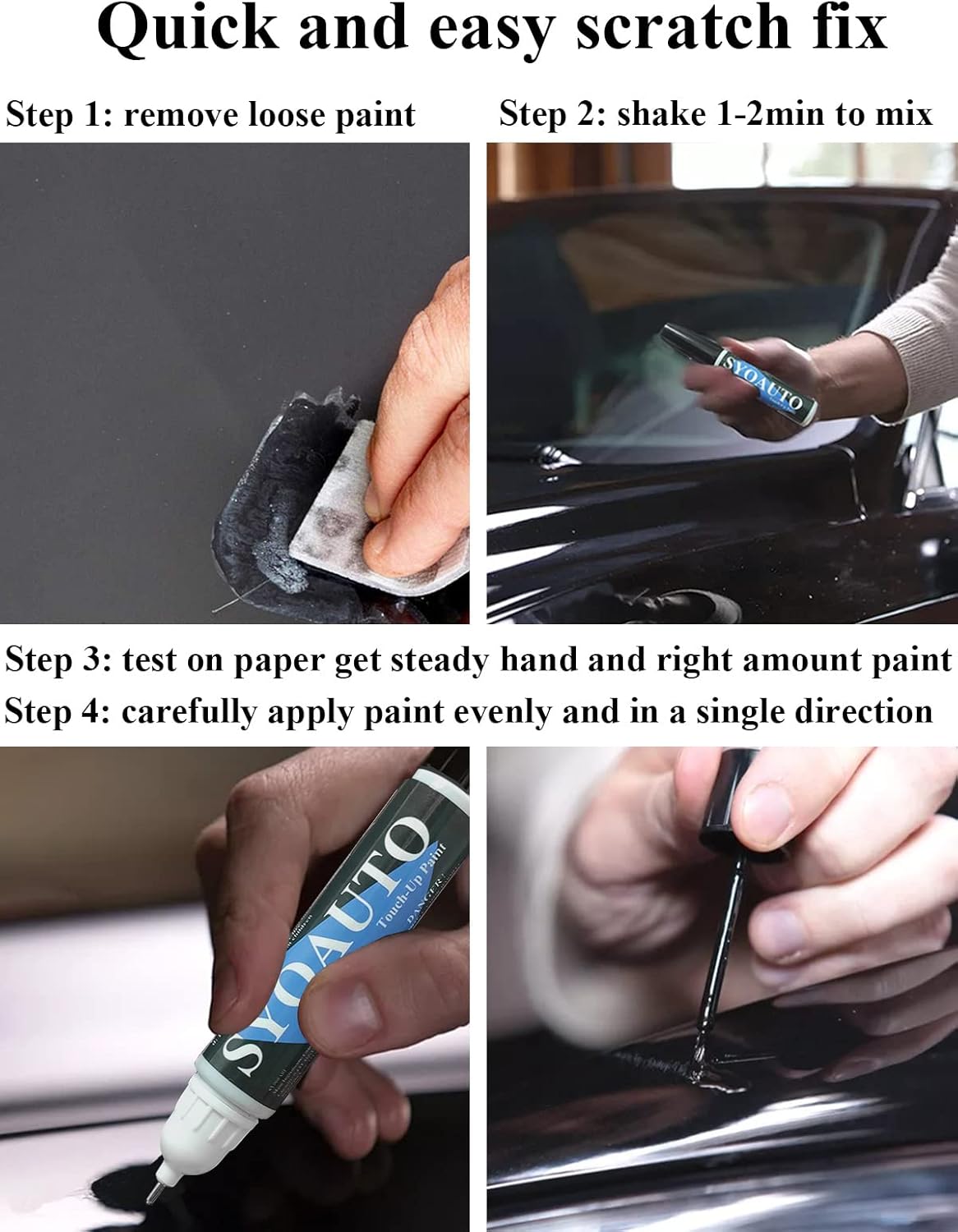 SYOAUTO Silver Ice GAN Touch Up Paint Fit for Chevrolet Auto Touch up Paint Scratch Repair Automotive Paint Scratch Remover 2 in 1 Silver Ice