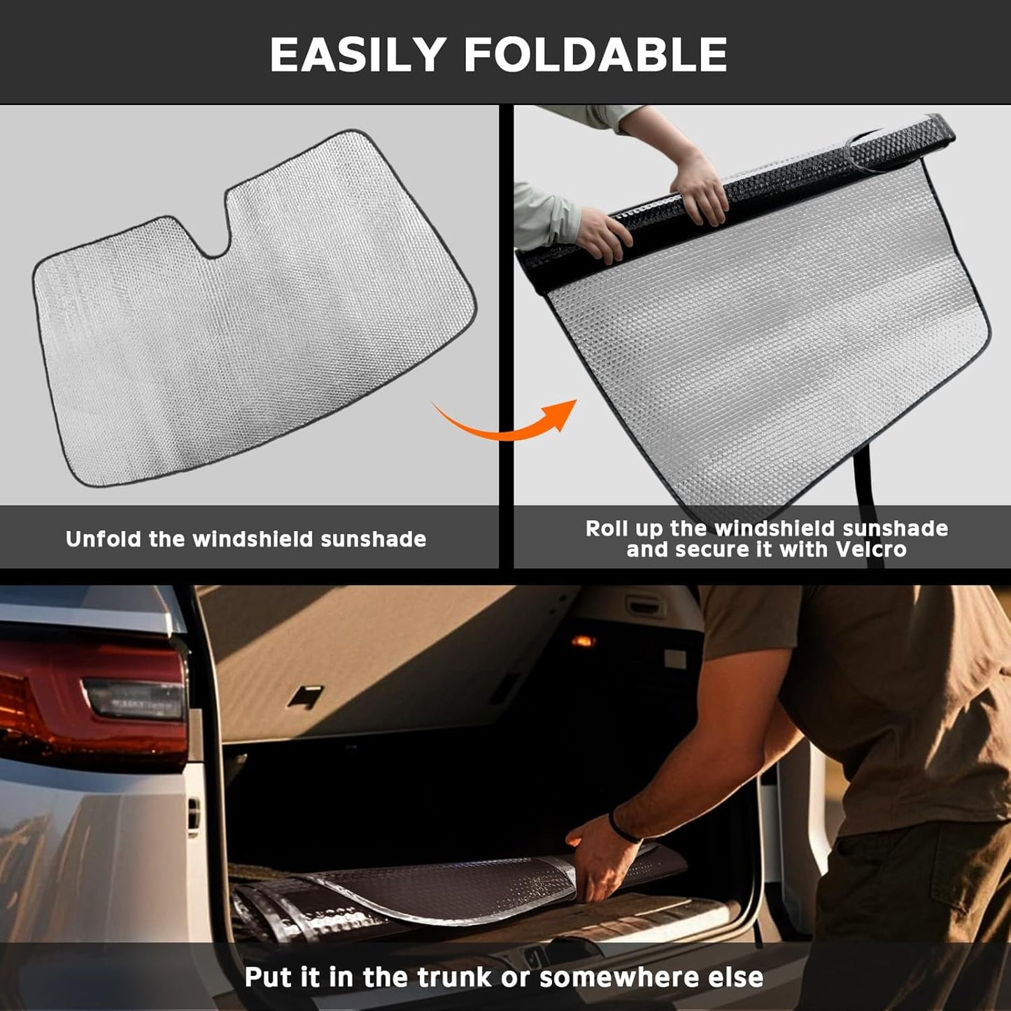 Windshield Sun Shade for Honda Pilot 2016-2024 - 5-Layer Bubble Foldable Front Window Shade Sun Visor Accessories - Blocks Heat & UV Rays